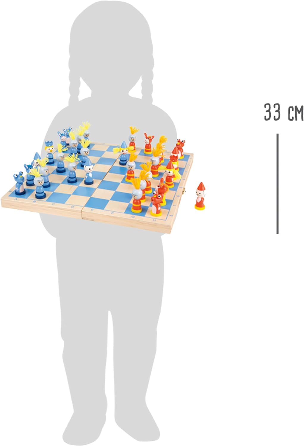 small foot 6084 childrens chess set "Knights Tournament" made of wood, travel game with 32 medival chess pieces made of wood