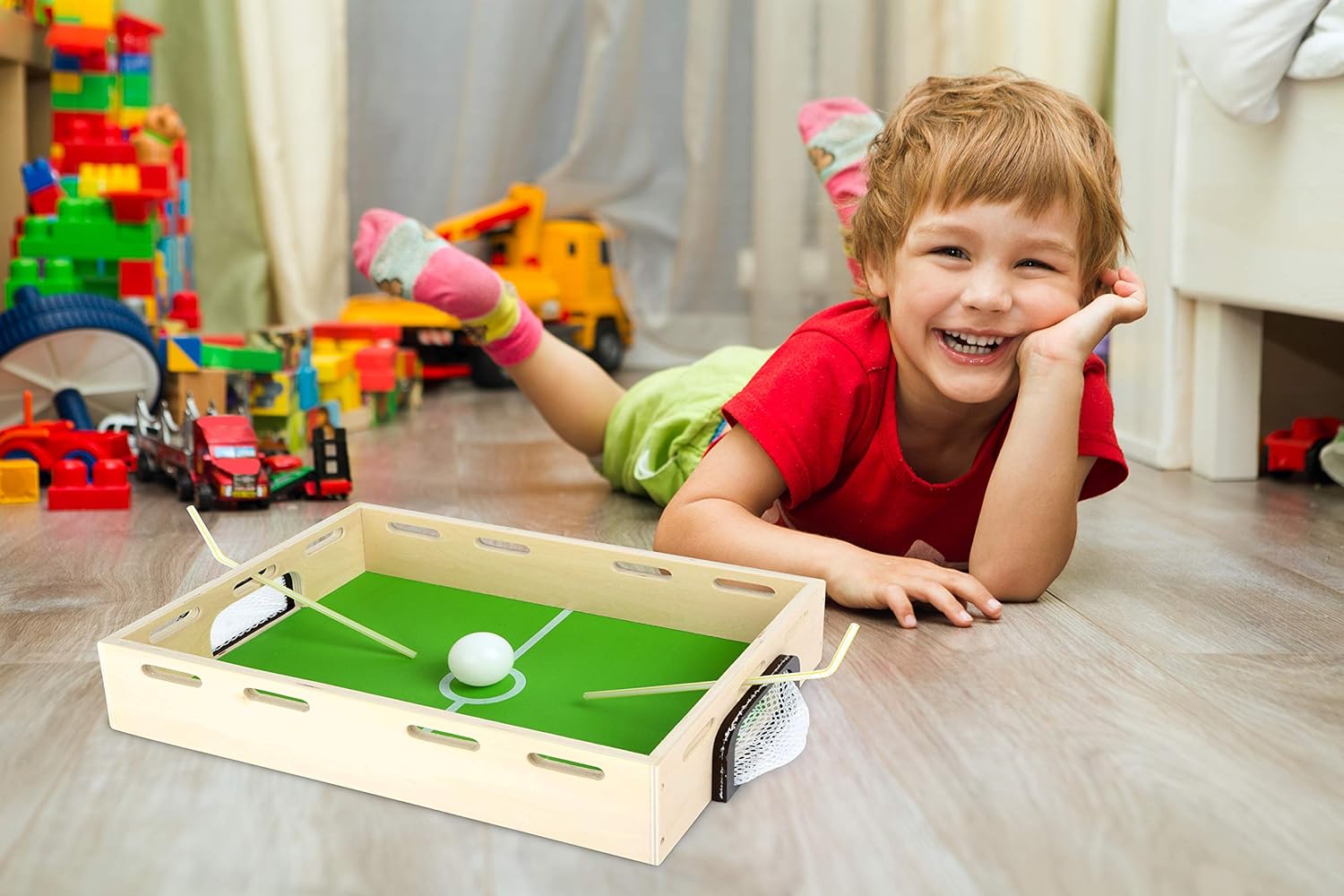 small foot 6409 Wooden box game Breath Football, skill and endurance game for young and old, from 3 years on