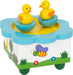 small foot 7489 musical box dancing ducks made of wood, with colorful ducks dancing to a melody, from 3 years on