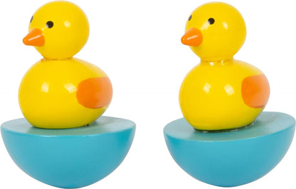 small foot 7489 musical box dancing ducks made of wood, with colorful ducks dancing to a melody, from 3 years on