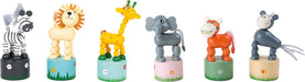 small foot 7924 wooden dancing animals "Africa", set of 6, figures move and sway when the base is pressed, great parts gifts