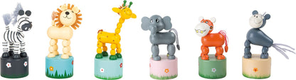 small foot 7924 wooden dancing animals "Africa", set of 6, figures move and sway when the base is pressed, great parts gifts