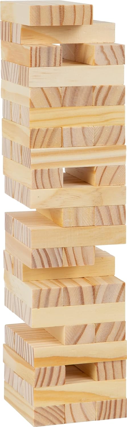 Small Foot 8004 Natural Wooden Wobble Tower - Trains Motor Skills, Skill and Patience, for Children from 4 Years