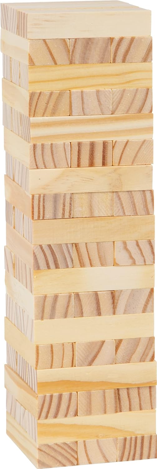 Small Foot 8004 Natural Wooden Wobble Tower - Trains Motor Skills, Skill and Patience, for Children from 4 Years