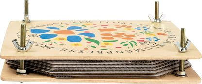 small foot wooden, easy-to-use press for drying leaves and flowers, from 3 years, 8172, Wood, 18 x 18 x 5 cm