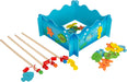 small foot 8196 Fishing game Ocean life made of wood, magnetic game with fishing pool, four fishing rods and fish