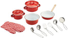 small foot 8964 Metal cookware, for children's kitchens, incl. gloves and kitchen utensils, 13 pcs., from 3 years old
