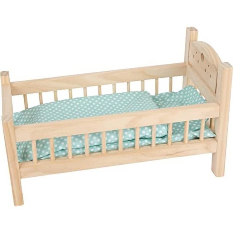 small foot 9601 Doll bed made of wood, doll furniture accessories, pillow and blanket in heart design, from 3 years