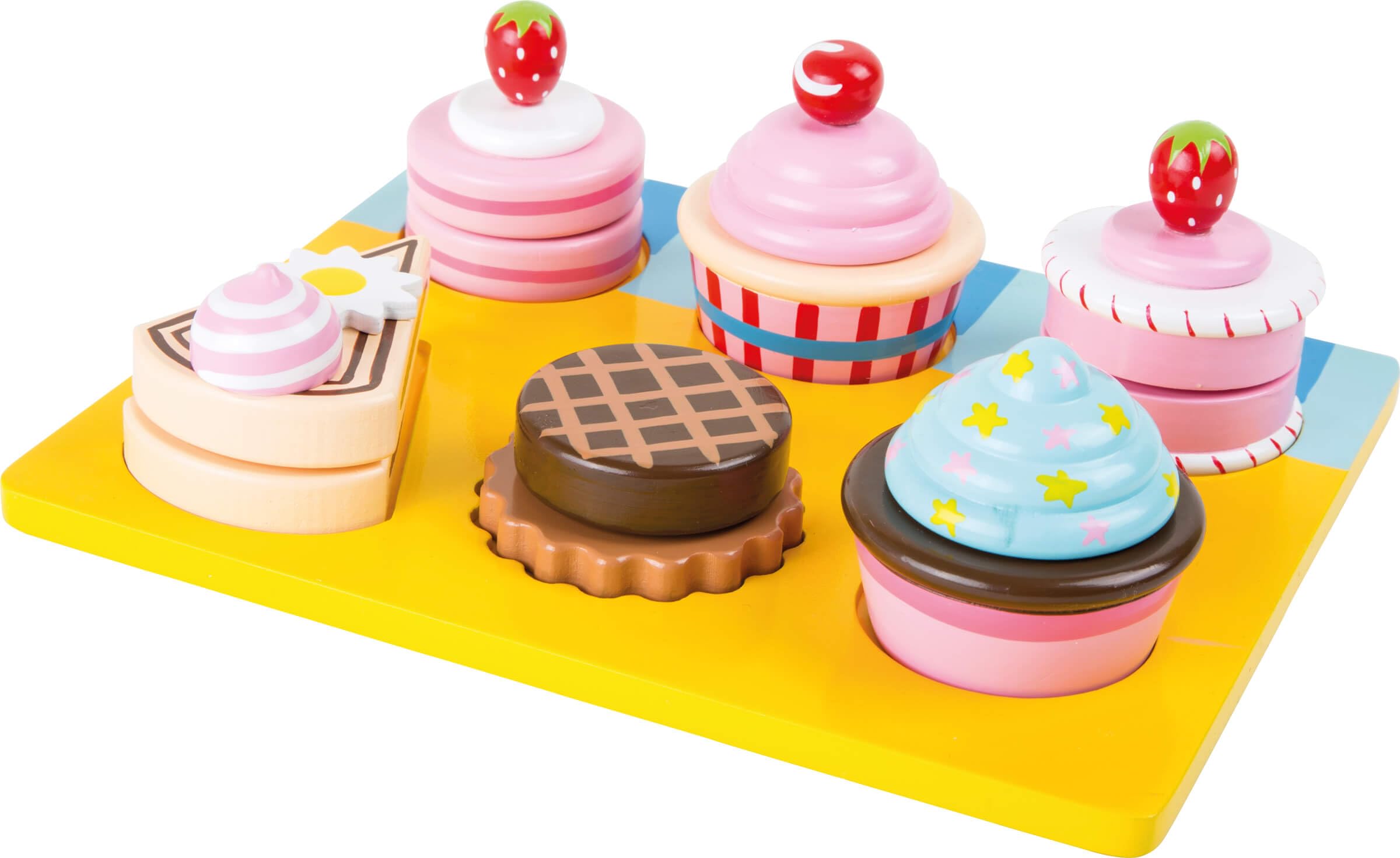 small foot 10149 cutting play "cupcakes and cakes" made of wood, with velcro fastener individually combinable, from 3 years on