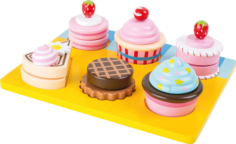 small foot 10149 cutting play "cupcakes and cakes" made of wood, with velcro fastener individually combinable, from 3 years on