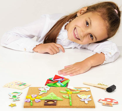 small foot 10227 Hammer game "Fairy" made of wood, cork floor with motives of fairies for hammering, from 6 years on Hammer game fairy