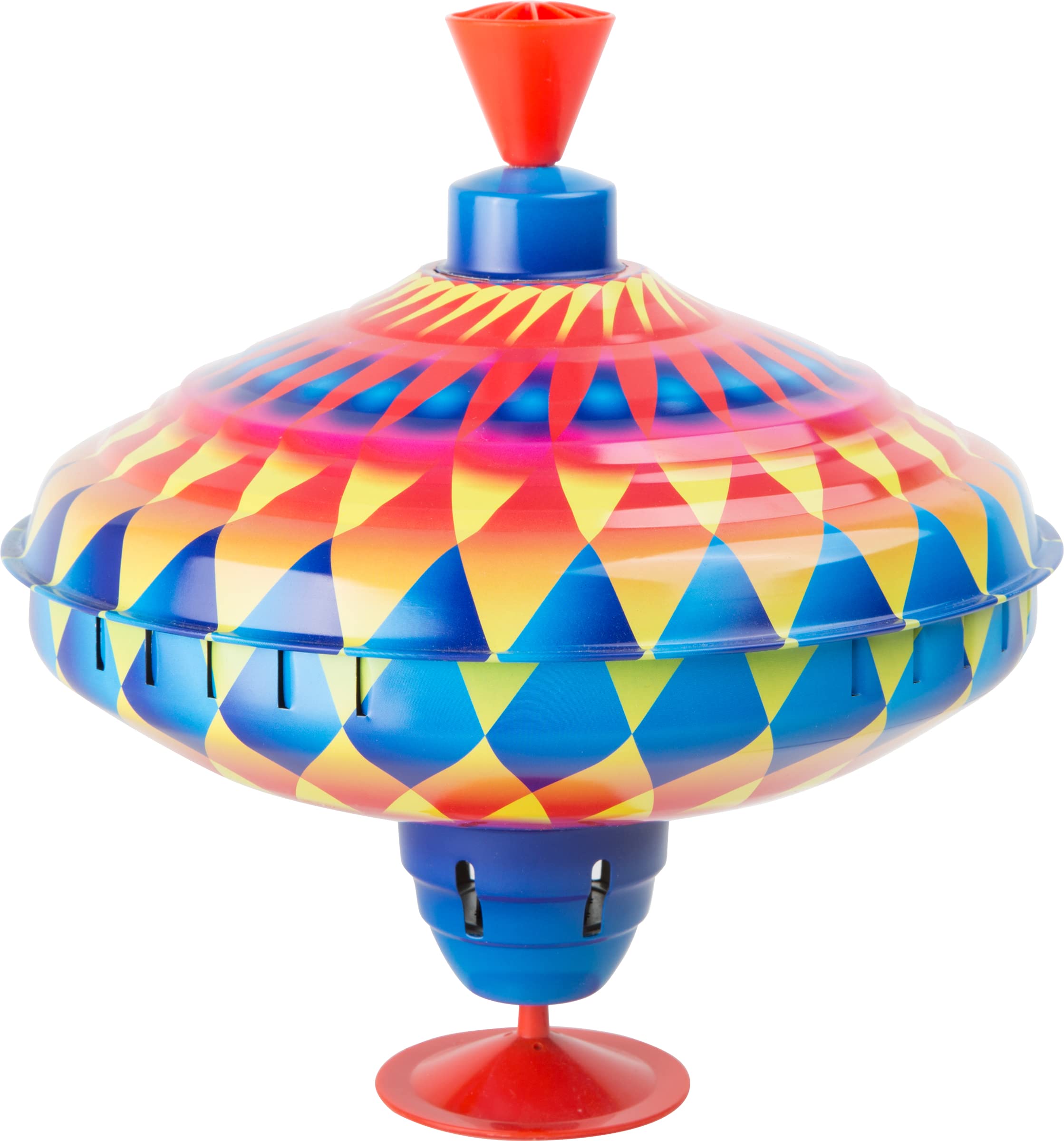 Small Foot Brummkreisel Kunterbunt, schult die Feinmotorik, mit Standfuß aus Gummi, für Kinder ab 12 Monaten, Tier 10298, Mehrfarbig, 1 Stück (1er Pack