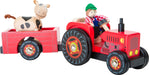 Small Foot 10316 Tractor de Madera con Granja de Remolque, con Figuras de Agricultor y Vaca doblando y Ruedas de Goma, para Mayores de 3 años
