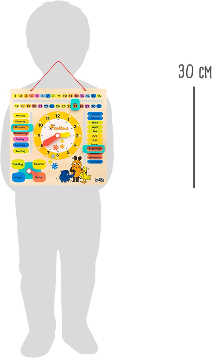 small foot 10496 Learning board "Mouse" made of wood, teaches date, season and time, from 3 years on The show with the mouse