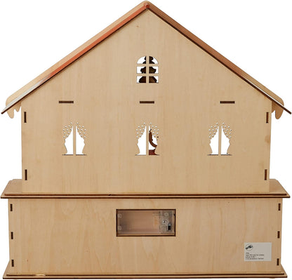 Small Foot Living Room Advent Calendar with Lights, Wood, Nature, 39 x 10 x 38 cm