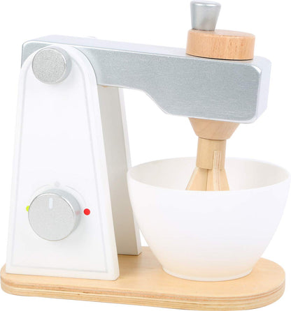 small foot 10595 wooden blender accessories for children's kitchen, with movable upper part and stirring bowl