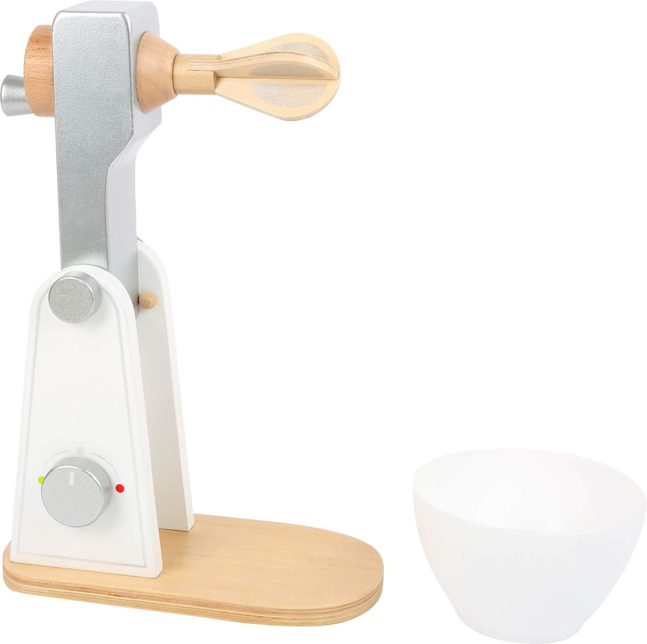 small foot 10595 wooden blender accessories for children's kitchen, with movable upper part and stirring bowl
