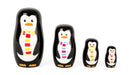 Small Foot Wooden Children from 3 Years 10619 Matryoshka Penguin Figures Made of Wood in Four Different Sizes and Colours, Teaches Hand-Eye Coordination and is Suitable as a Decoration, Multicoloured