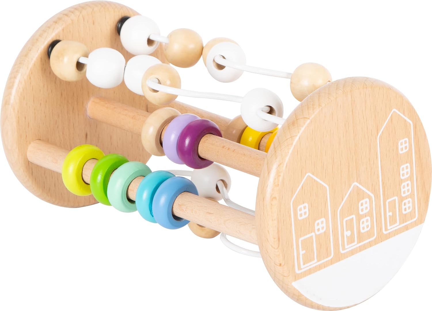 Small Foot 10630 Motor Activity Bead Sounds, made of wood, with bead maze and sliding tiles, for ages 12+ months Motor skills toy