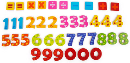 small foot Magnet Holzkiste "Educate" aus Holz, 40 Teile zum Rechnen und Zahlen lernen, für Kinder ab 3 Jahren, 10731, Grün, Gelb, Blau, Rosa, Rot