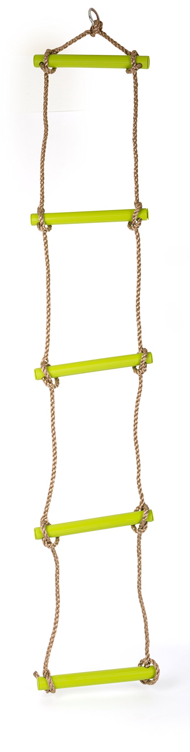 Small Foot 10878 - Escalera de Cuerda de Material Resistente a la Intemperie con Ganchos de Seguridad y radios Coloridos, utilizable en Interiores y Exteriores, Apta para niños a Partir de 3 años