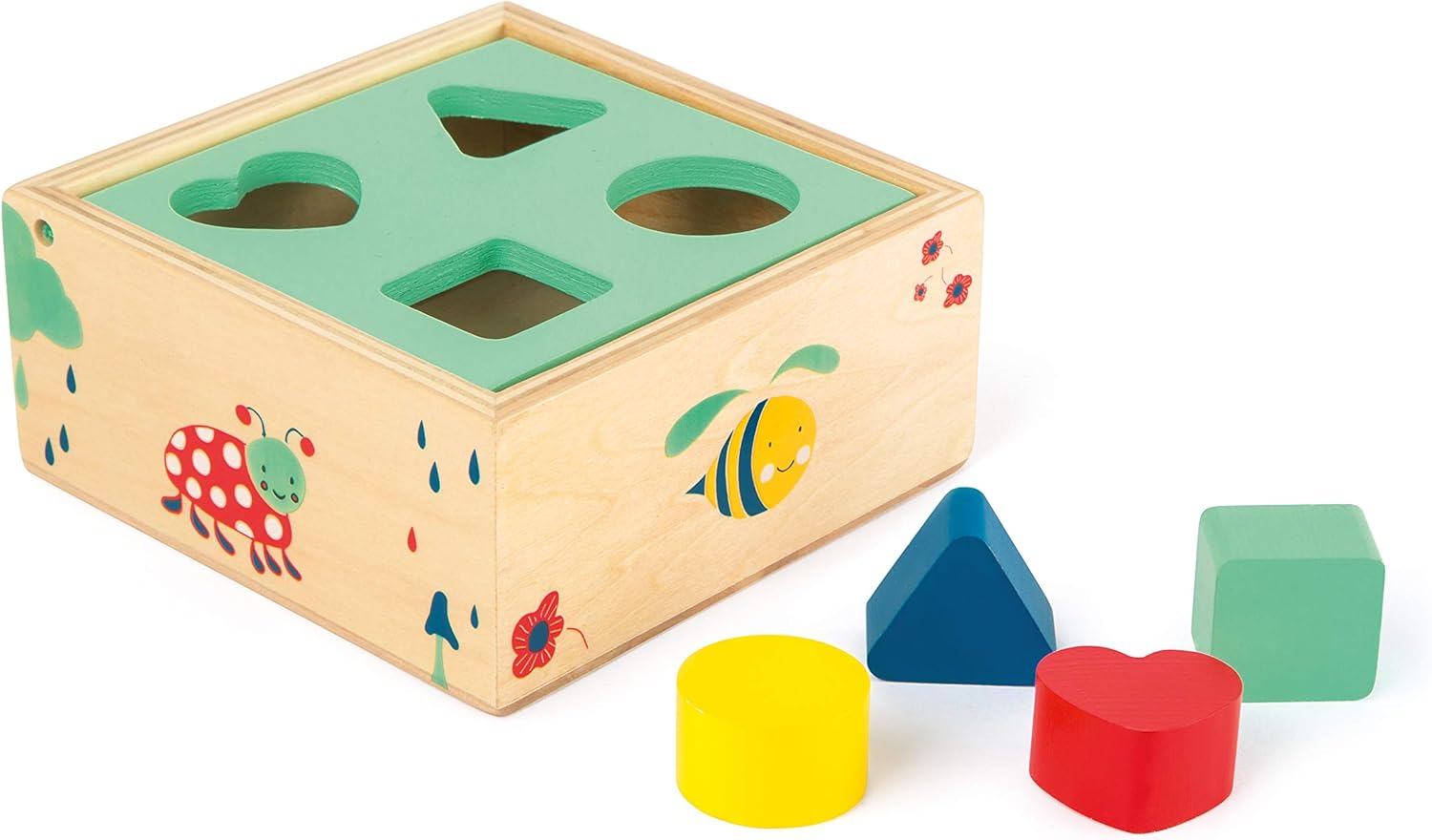 small foot 10944 "Move it!" plug-in cube made of FSC-certified wood, play of forms to promote logical thinking, from 12 months