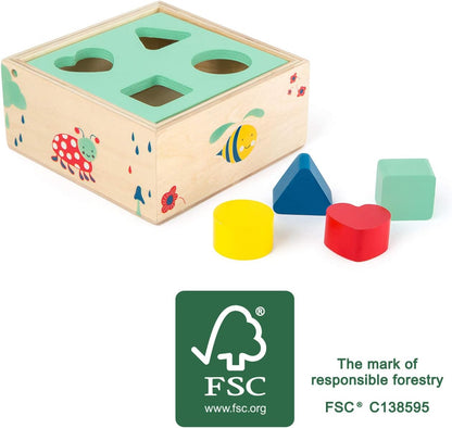 small foot 10944 "Move it!" plug-in cube made of FSC-certified wood, play of forms to promote logical thinking, from 12 months