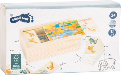 Small Foot Wooden domino safari, FSC® 100%-certified, a fun jigsaw puzzle with colourful animal motifs