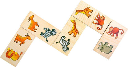 Small Foot Wooden domino safari, FSC® 100%-certified, a fun jigsaw puzzle with colourful animal motifs