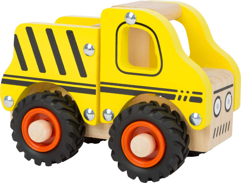 Small Foot 11096 Construction site Vehicle Made of Wood for Children 18 Months and Older, 100% FSC-Certified Toy, Yellow Construction vehicle