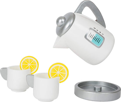 Small Foot 11115 Tea Set with Wooden Kettle, Promotes Creative and Motor Skills, Especially for Small Children's Hands Toy, Multicolour