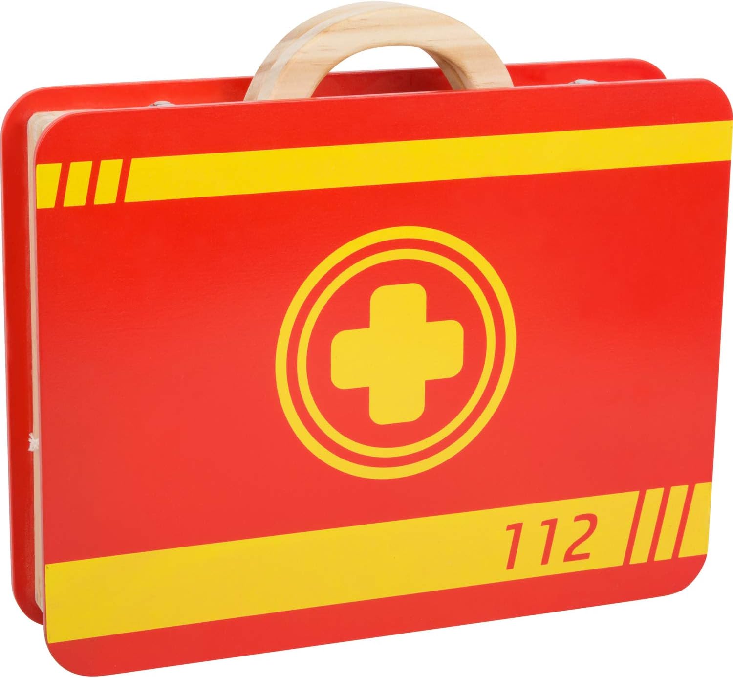 small foot 11160 wooden emergency doctor case and playset, incl. accessories such as stethoscope, thermometer and syringe
