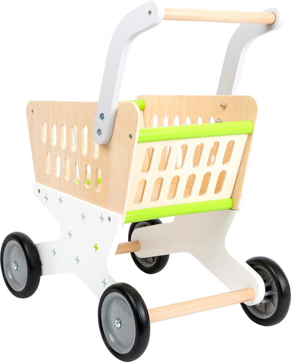 small foot 11161 Wooden shopping trolley, accessory for shop and role play, from 3 years old