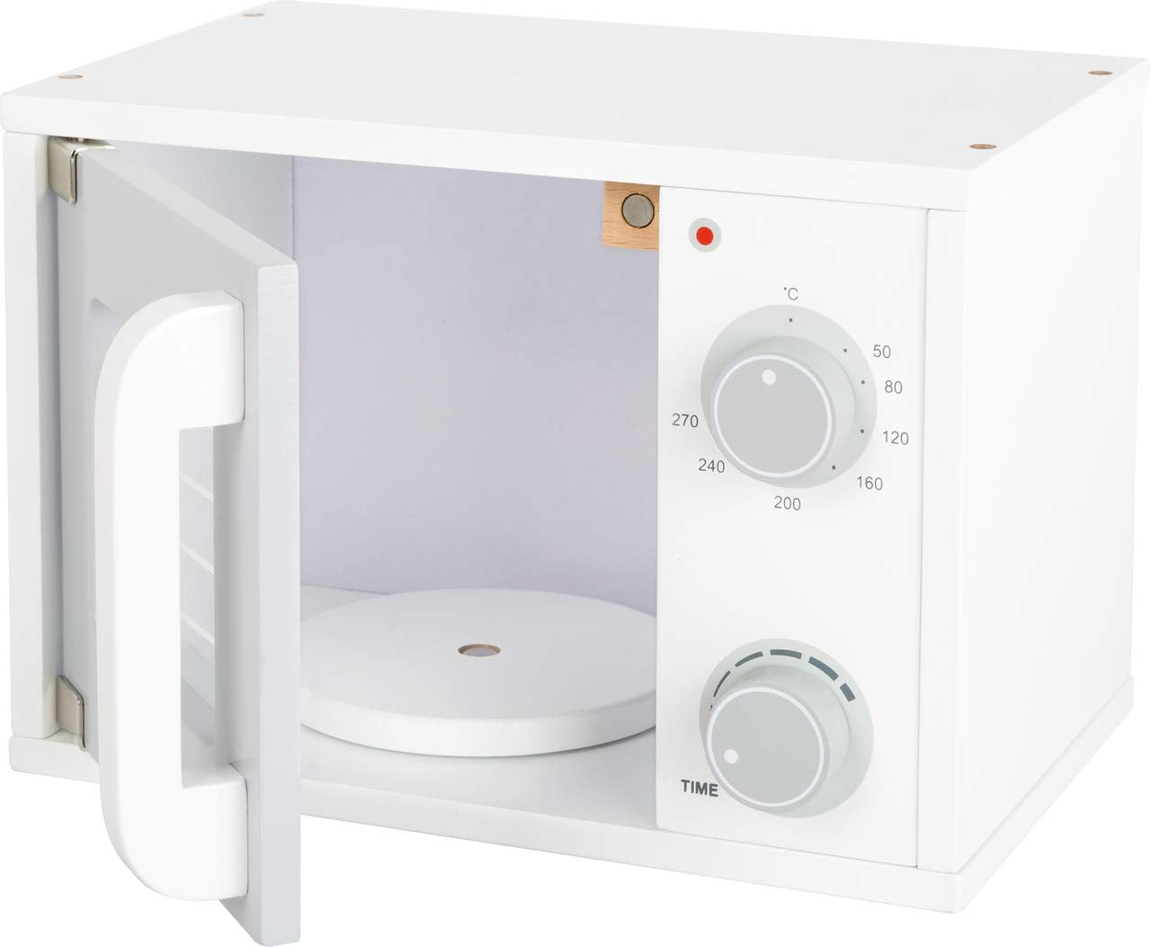 small foot 11184 Microwave "children's kitchen" made of wood, with swivel knobs and door with magnetic lock, from 3 years