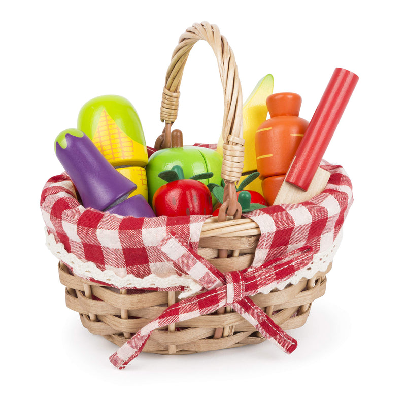 Small Foot Shopping Basket with Cuttable Fruits