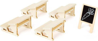 Small Foot 11315 School for Hares Playset, made of wood, FSC 100%-certified, Easter bunny role-playing Toys, Multicolored