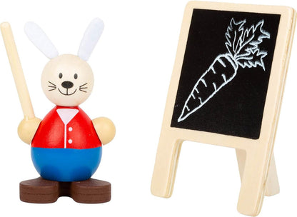 Small Foot 11315 School for Hares Playset, made of wood, FSC 100%-certified, Easter bunny role-playing Toys, Multicolored