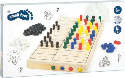 Small Foot- Código Secreto del Juego de lógica, diversión de Rompecabezas para 2 Personas, con práctica Bolsa de Tela para Guardar Juguetes, Multicolor (11364