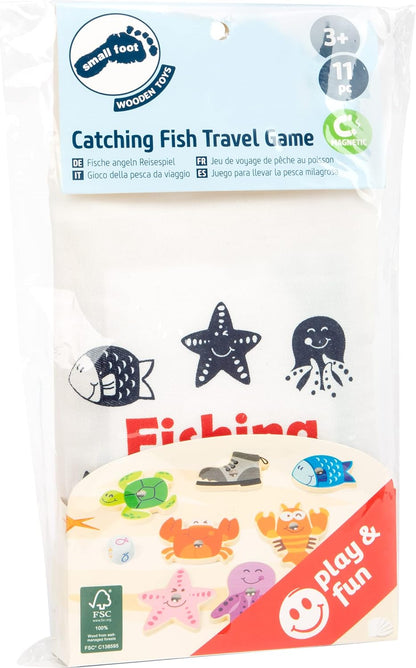 Small Foot 11366 Catching Fish Wooden Travel Game, FSC 100%-certified Toys, multicolored