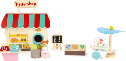 Small Foot 11393 Play Store, Convenient Wooden case, Ideal for Trips Toys, Multicolored
