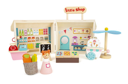 Small Foot 11393 Play Store, Convenient Wooden case, Ideal for Trips Toys, Multicolored