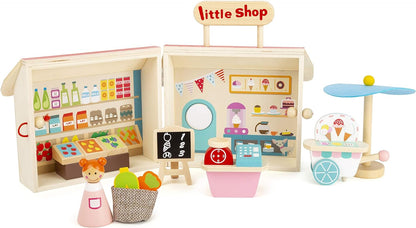 Small Foot 11393 Play Store, Convenient Wooden case, Ideal for Trips Toys, Multicolored