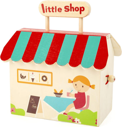 Small Foot 11393 Play Store, Convenient Wooden case, Ideal for Trips Toys, Multicolored