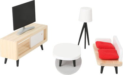 Small Foot - Small Foot - Houten Poppenhuis Meubeltjes Complete Set 28dl