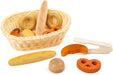 Small Foot 11444 Breadbasket Set Fresh, Made of Wood, with Baked Goods Tongs, Accessory for Children's Kitchens and Play Stores Toys, Multicolored