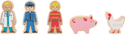 Small Foot 11492 Wooden Toy Train Building, Made of Wood, with Suspension Bridge and Tunnels, a Play World on Two Levels, Multicolored