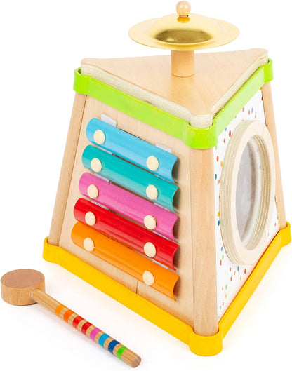 Small Foot 11507 Musical Triangle Sound, Made of Wood, a Brightly Coloured Multi-Instrument for Young Musicians Toys, Multicolored