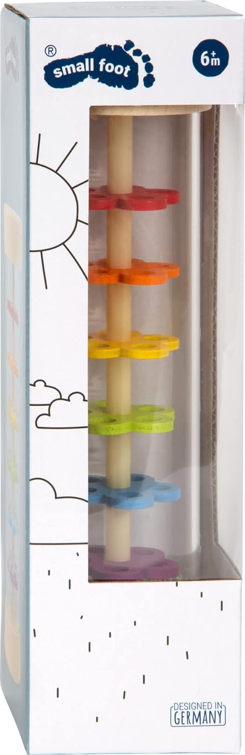 Small Foot 11567 Wooden Rainmaker with Balls in a Glass Look, a Rhythm Instrument and a Rattle for Babies and Infants Toys