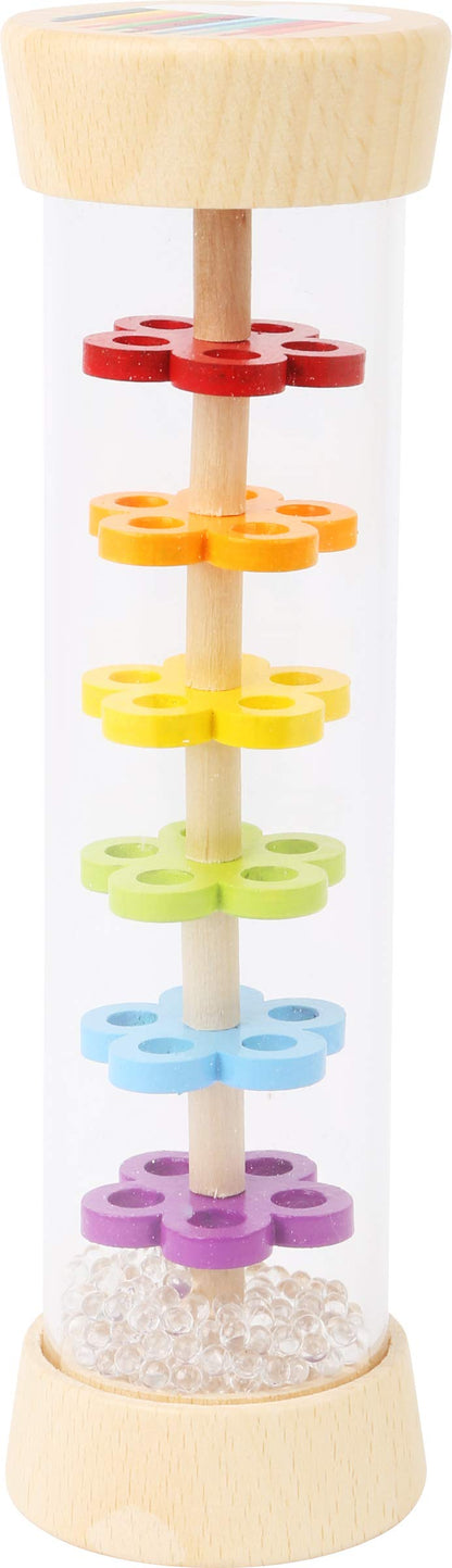 Small Foot 11567 Wooden Rainmaker with Balls in a Glass Look, a Rhythm Instrument and a Rattle for Babies and Infants Toys