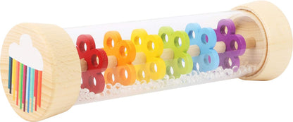 Small Foot 11567 Wooden Rainmaker with Balls in a Glass Look, a Rhythm Instrument and a Rattle for Babies and Infants Toys